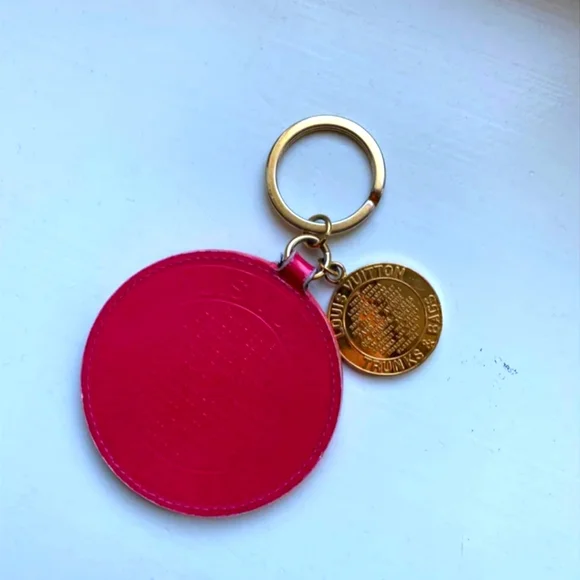 Louis Vuitton Trunks & Bags Leather Keychain Bag Charm in Rose Pop